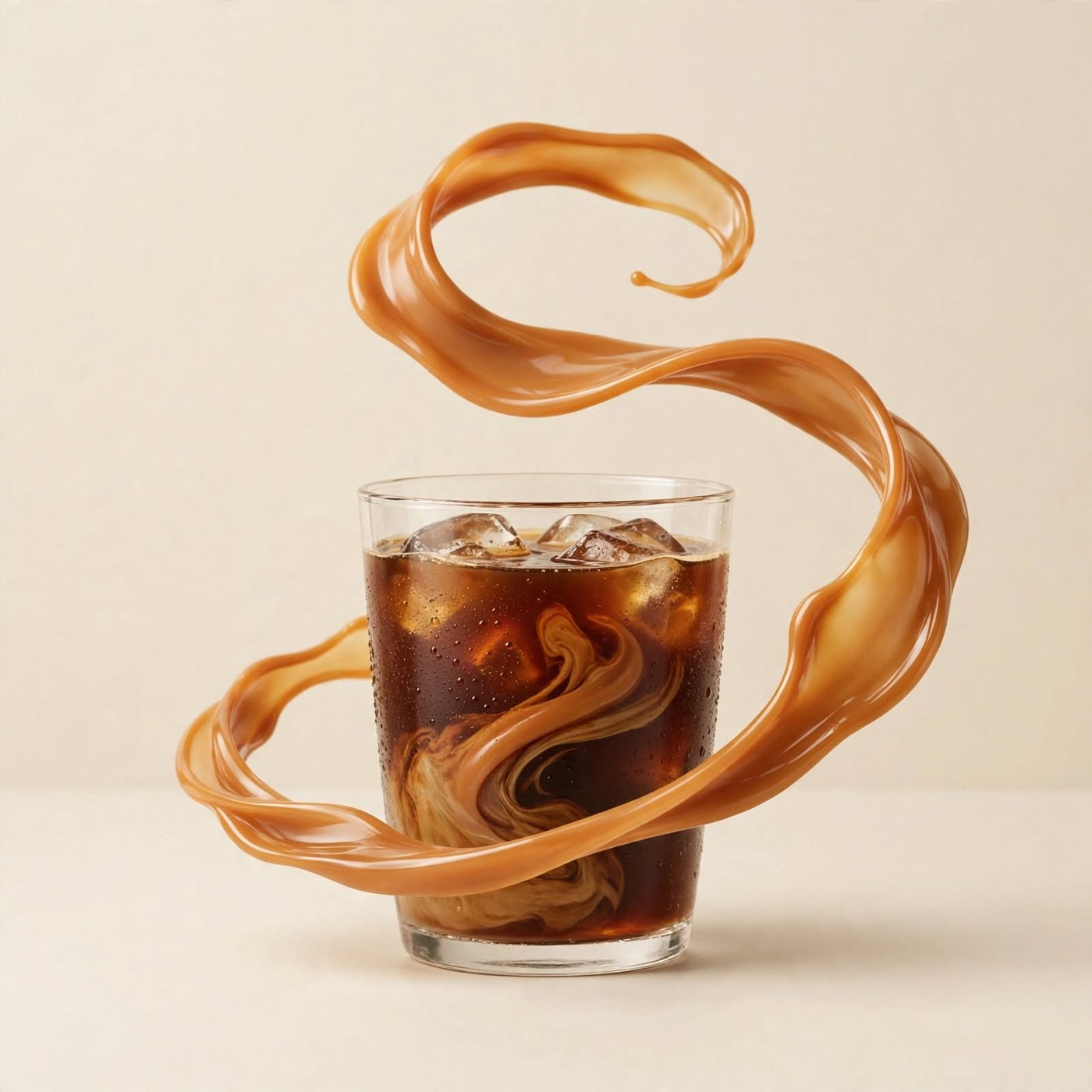 กาแฟเย็นคาราเมลสเวิร์ลชงสด